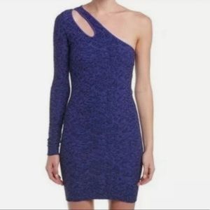 BCBGeneration Purple and Black One Sleeved Body Con Mini Dress Size XS/S NWT